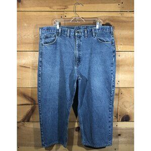 Carhartt Relaxed Fit B160 DST Straight Jeans Mens Size 42x24 Faded Denim Work